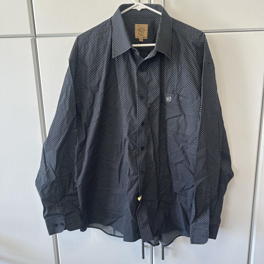 Gunnison Creek Outfitters Mens XXL Navy Blue Micro Dot Button Down Shirt